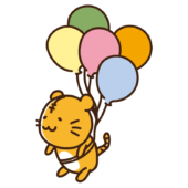 風船で空に飛ばされるトラ