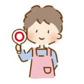 丸を出しているゆるくて可愛い男性保育士