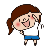 体側伸ばしのストレッチをする子供（女の子）