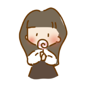 キャンディーを持っているゆるくて可愛い女の子