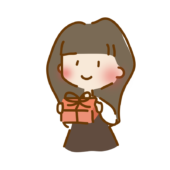 プレゼントを持っているゆるくて可愛い女の子