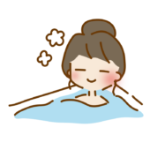 お風呂の湯船につかって温まるゆるくて可愛い女の子