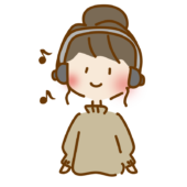 ヘッドホンで音楽を聴くゆるくて可愛い女の子