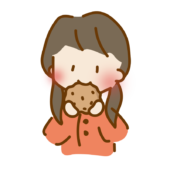 クッキーを食べるゆるくて可愛い女の子