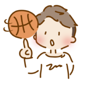 バスケットボールを回すゆるくて可愛い男の子