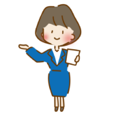 書類を持って案内するゆるくて可愛い会社員の女性