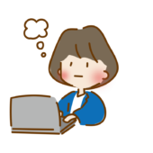 考え事をしながらパソコン作業の仕事をするゆるくて可愛い会社員の女性