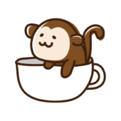 カップに入ったサル