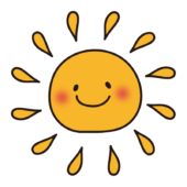 笑顔の黄色い太陽