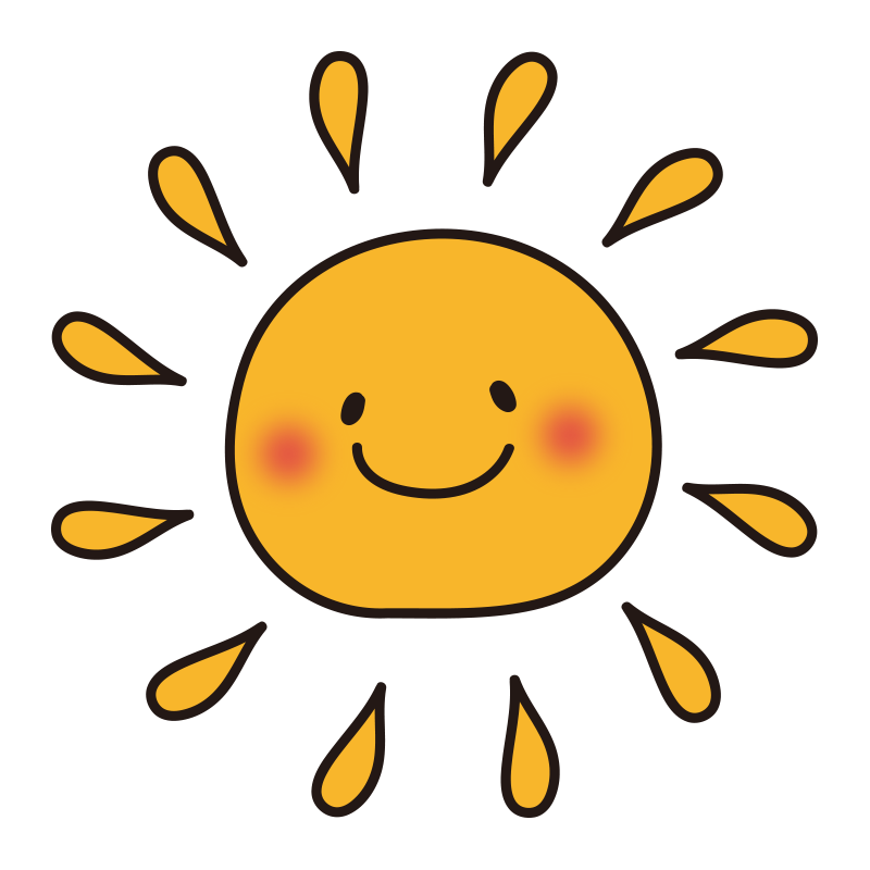 笑顔の黄色い太陽