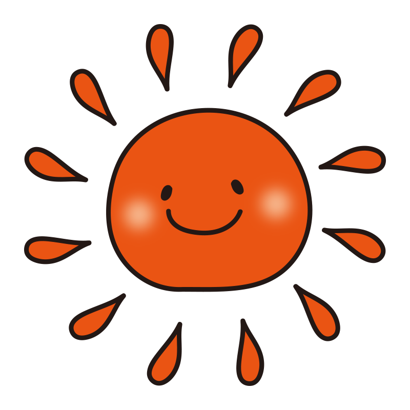 笑顔のオレンジ色の太陽