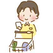 メモを見ながらスーパーで買い物をするゆるくて可愛い男性の介護士