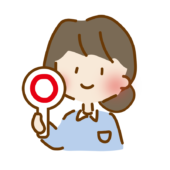 丸を出しているゆるくて可愛い女性の介護士