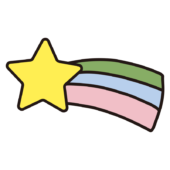 カラフルな流れ星