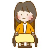 車いすに乗ったゆるくて可愛い女の子