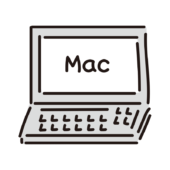 Macと表示されているノートパソコン