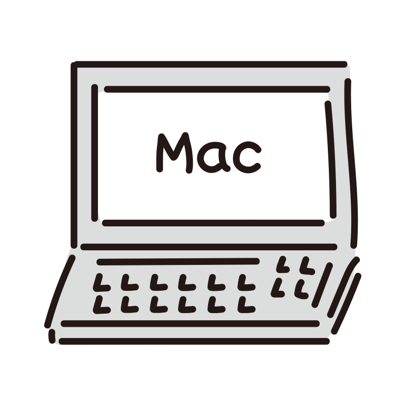 Macと表示されているノートパソコン