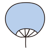 シンプルな青いうちわ