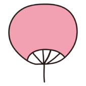 シンプルなピンク色のうちわ