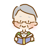 読書をするゆるくて可愛いおじいさん