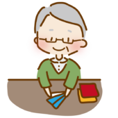 折り紙を楽しむゆるくて可愛いおじいさん