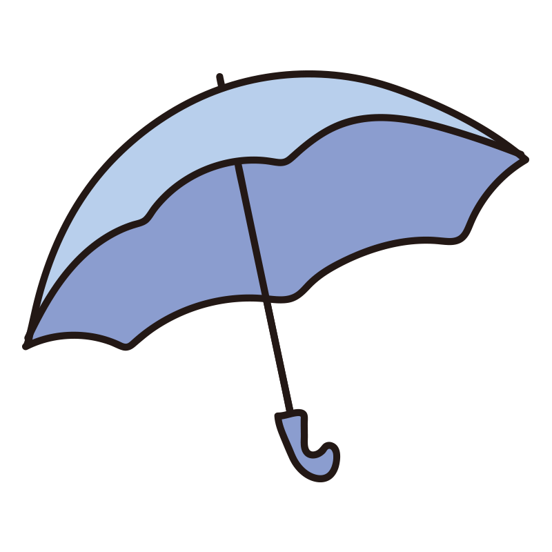 開いている青色の傘