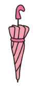 閉じているピンク色の傘
