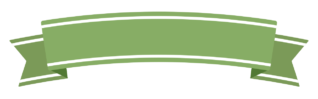 カーブしている緑色のリボンのタイトル枠