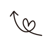 くるっとハートが描かれた矢印1