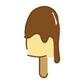 ゆるくて可愛い溶けかけのチョコレートの棒アイス