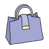 青色のハンドバッグ