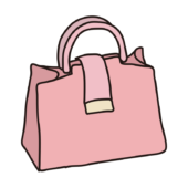 ピンク色のハンドバッグ