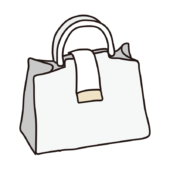 白色のハンドバッグ