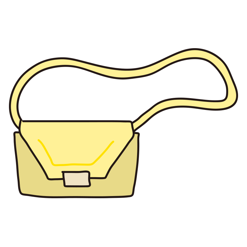 黄色いショルダーバッグ