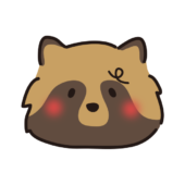 困っているタヌキの顔