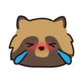 泣いているタヌキの顔