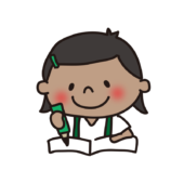 勉強しているカンボジアの子供（女の子）