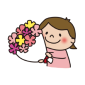 花束を渡す子供（女の子1）