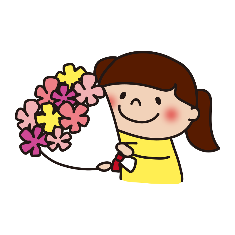 花束を渡す子供（女の子2）