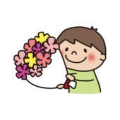 花束を渡す子供（男の子2）
