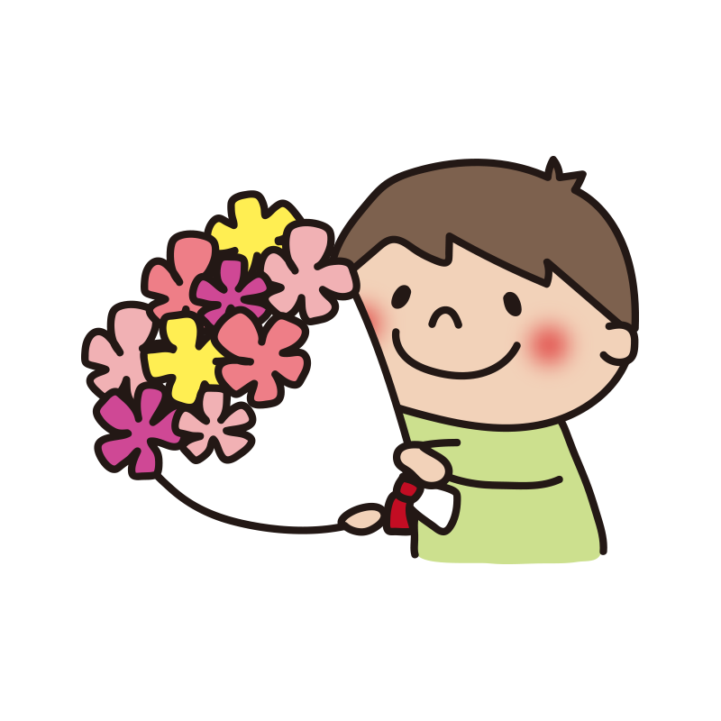 花束を渡す子供（男の子2）