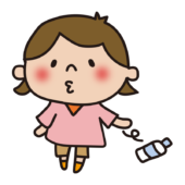 ポイ捨てしている子供（女の子）