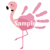 手形アート用蝶ネクタイをしたフラミンゴ