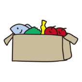 箱に入っている食べ物1（フードバンク）