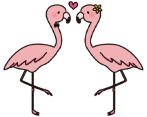 2羽のフラミンゴ1