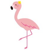 お花をつけたフラミンゴ2