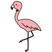 蝶ネクタイをしたフラミンゴ1