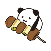 焼き鳥に乗るパンダ
