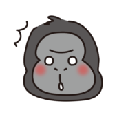 びっくりしているゴリラ