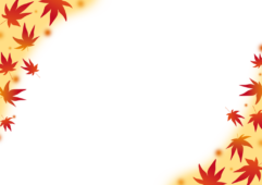 グラデーションのもみじの角の飾り枠